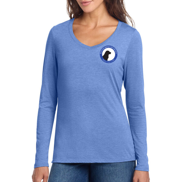 District Women's Perfect Tri Long Sleeve V-Neck Tee - Printed Logo Thumbnail